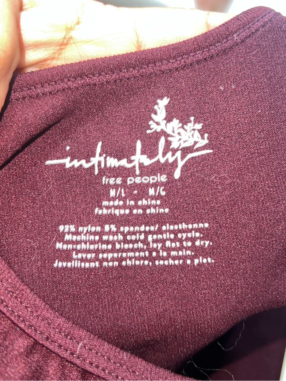 Free People Burgundy Long Sleeve Mock Neck Top - Picture 4 of 4